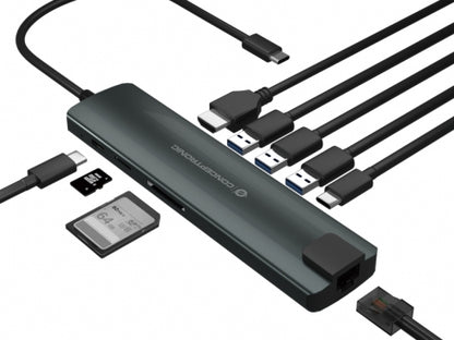Conceptronic Donn 9-in-1 Adaptador Multifunctional USB Hub
