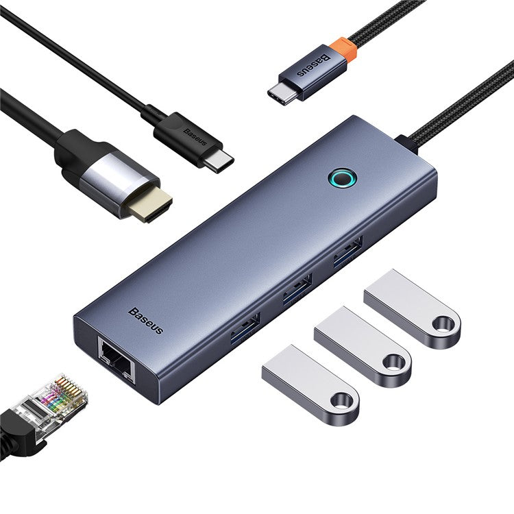 Baseus Hub Usb-C Flite 6-Port PD 100W Cinza