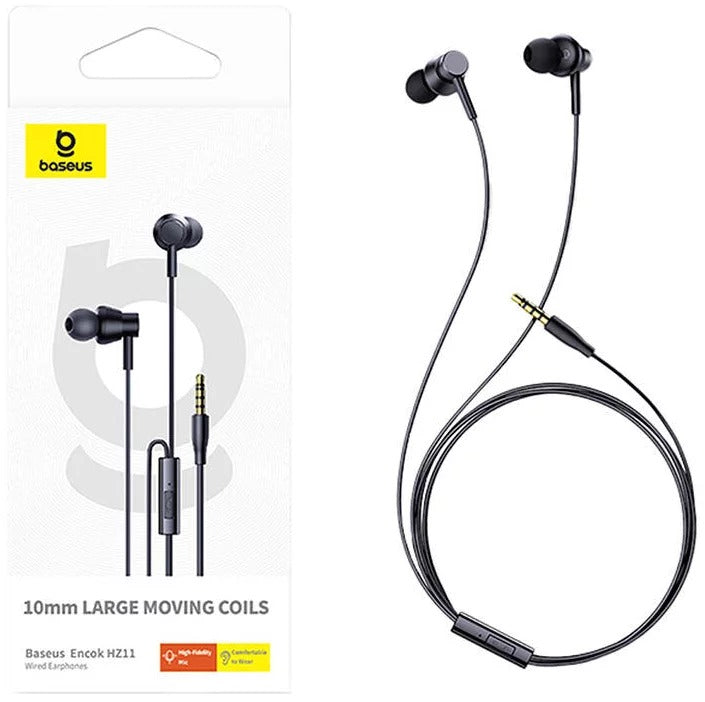 Auriculares Baseus Encok Hz11 Cluster Black
