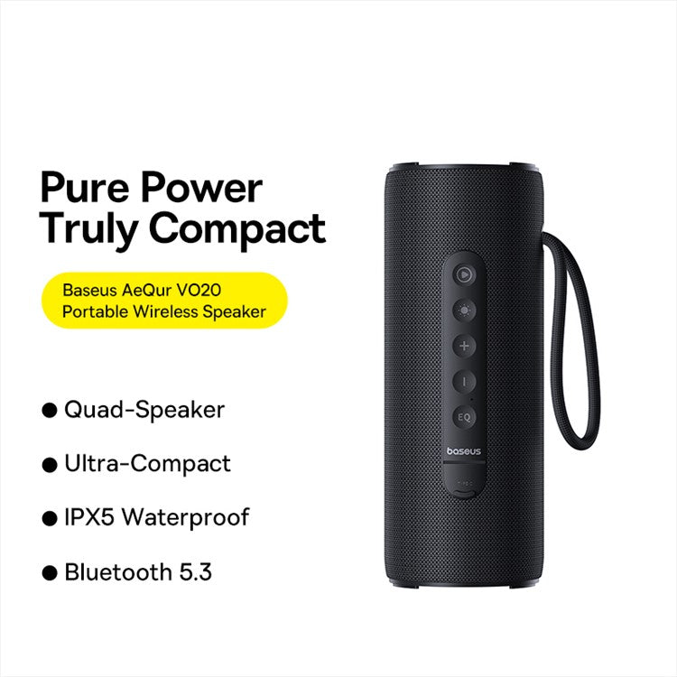 Coluna Portátil Baseus Aequur Vo20 s/Fio RGB Bluetooth