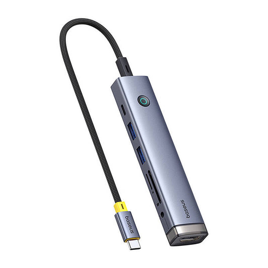 Baseus Ultrajoy Series 7-Port Hub Air Space Cinza (Type-C To Hdmi4K@60Hz*1+Usb3.0*2+Pd*1+Sd/Tf3.0*1+3