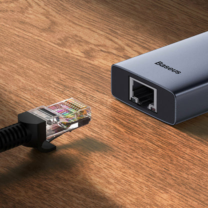 Os-Baseus Ultrajoy Series 7-Port Hub Docking Station Space Cinza Type-C To Hdmi 4K@60Hz * 1 + Usb3.0 * 2 + PD