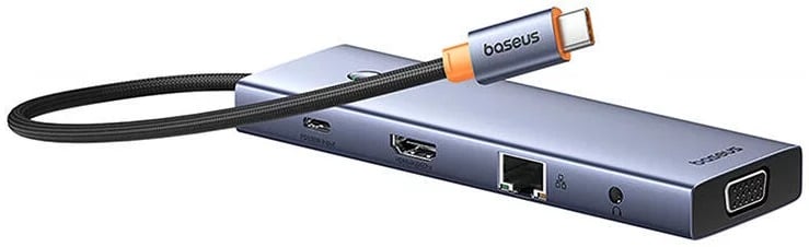 Baseus Ultrajoy Series 10-Port Hub Docking Station Space Cinza Type-C To Hdmi 4K@60Hz * 1 + Vga * 1 + Usb 3.0