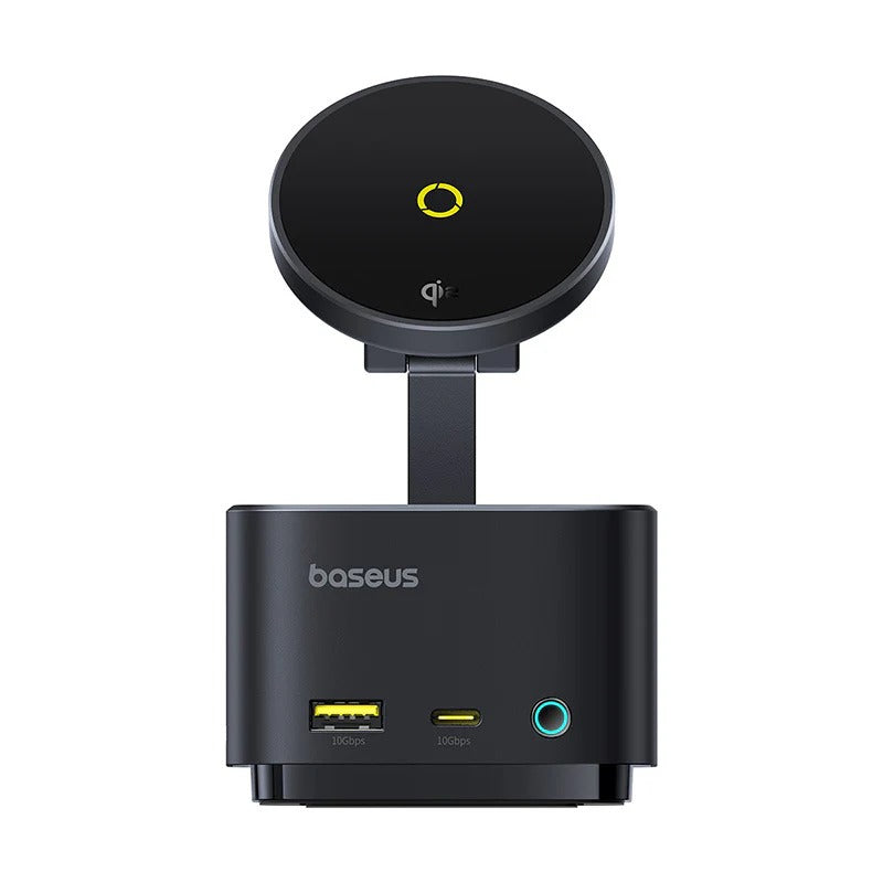 Baseus Magpro Series Ii 7-In-1 Hub Magnetic Wireless Charging 15W Cosmic Preto (Usb-C To 1 * Hdmi 4K@60Hz