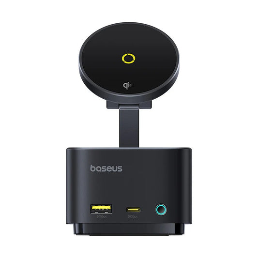 Baseus Magpro Series Ii 7-In-1 Hub Magnetic Wireless Charging 15W Cosmic Preto (Usb-C To 1 * Hdmi 4K@60Hz