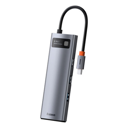 Baseus Hub 8em1 Metal Gleam Series USB-C p/3xusb