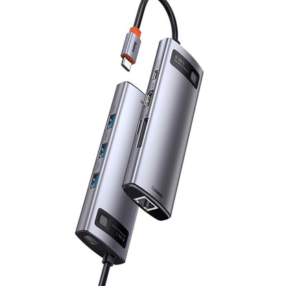 Baseus Hub 8em1 Metal Gleam Series USB-C p/3xusb