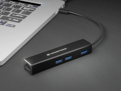 Conceptronic Donn 3-Portas USB Hub c/ Gigabit Network Adaptador