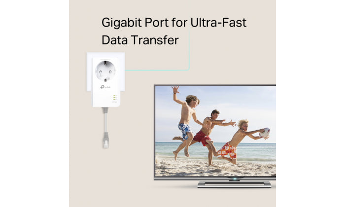 Tp-Link Kit AV1000 Passthrough Powerline 1 Porta Gigabit 1000Mbps HomePlug AV2