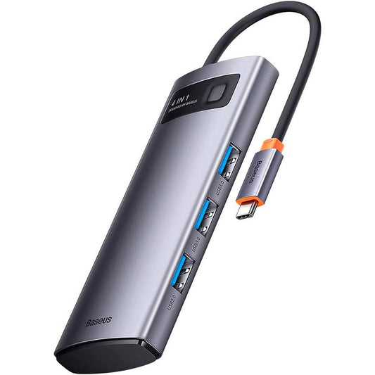 Baseus Hub USB-C Metal Gleam Series 4xUSB Grey
