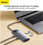 Baseus Hub USB-C Metal Gleam Series 4xUSB Grey