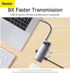 Baseus Hub USB-C Metal Gleam Series 4xUSB Grey
