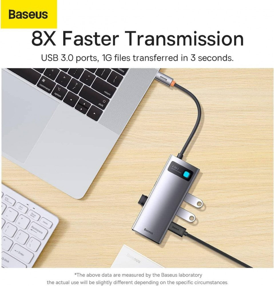 Baseus Hub USB-C Metal Gleam Series 4xUSB Grey