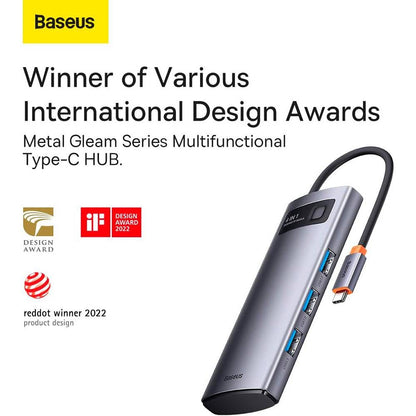 Baseus Hub USB-C Metal Gleam Series 4xUSB Grey