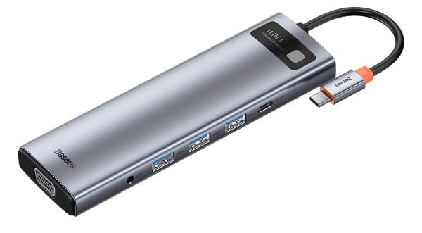 Hub Usb Baseus Metal Gleam Series 11-In-1 Multifunctional Type-C Hub Docking Station Space Gray Type