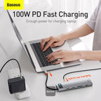 Hub Usb Baseus Metal Gleam Series 11-In-1 Multifunctional Type-C Hub Docking Station Space Gray Type