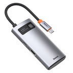 Hub USB Baseus Metal Gleam 4-in-1 Multifuncional Type-C Docking Station Gray