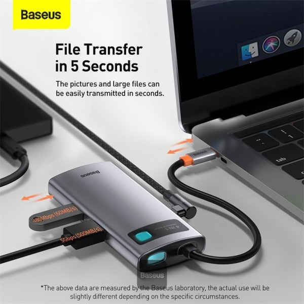 Hub USB Baseus Metal Gleam 4-in-1 Multifuncional Type-C Docking Station Gray