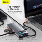 Hub USB Baseus Metal Gleam 4-in-1 Multifuncional Type-C Docking Station Gray