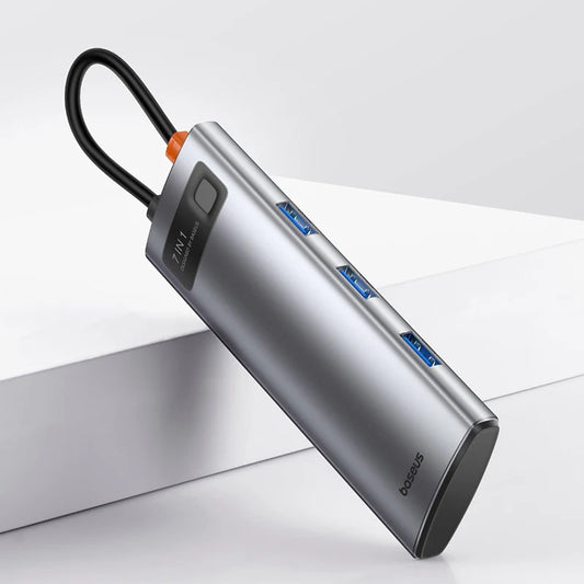 Hub Usb Baseus Metal Gleam Series 7-Port Hub Space Grey Type-C To Hdmi4K@60Hz*1+Usb3.0*3+Pd*1+SD/TF