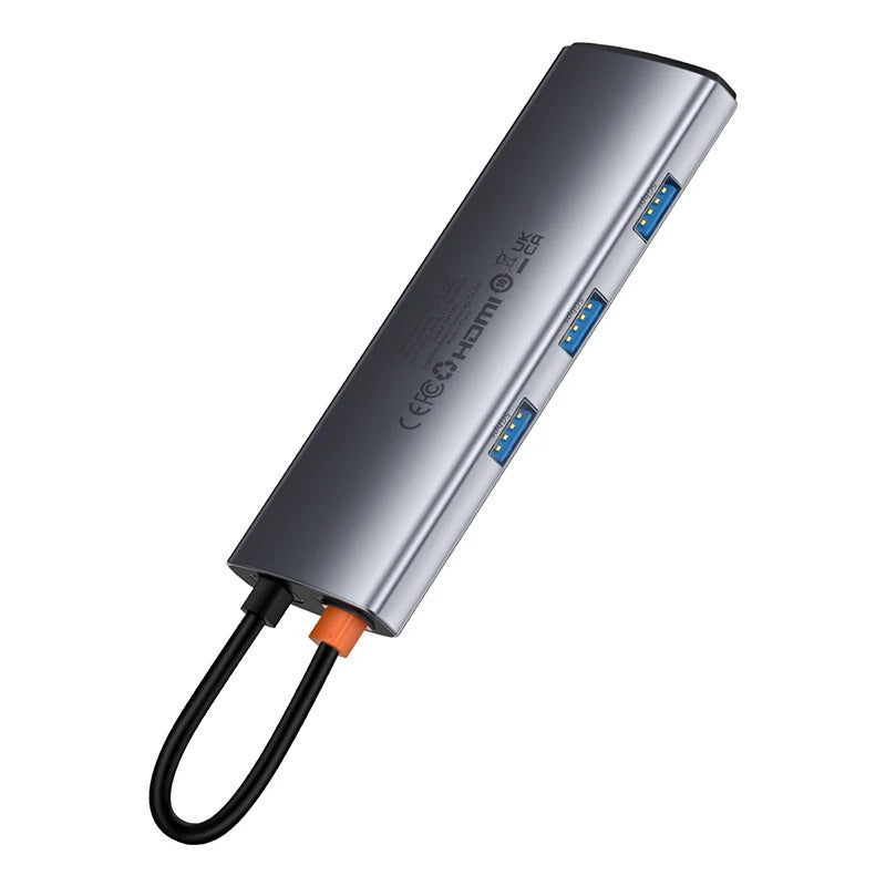Hub Usb Baseus Metal Gleam Series 7-Port Hub Space Grey Type-C To Hdmi4K@60Hz*1+Usb3.0*3+Pd*1+SD/TF