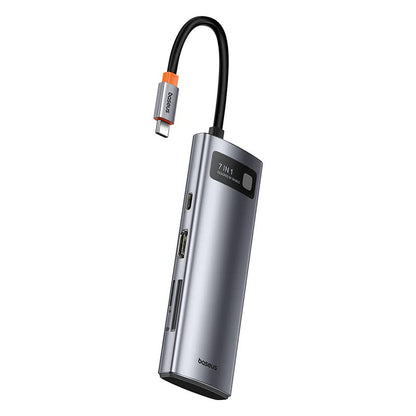 Hub Usb Baseus Metal Gleam Series 7-Port Hub Space Grey Type-C To Hdmi4K@60Hz*1+Usb3.0*3+Pd*1+SD/TF