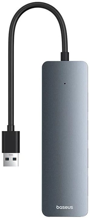 Hub USB Baseus 4 em 1 Hub UltraJoy Lite USB-A para USB 3.0 15cm (Cinza)