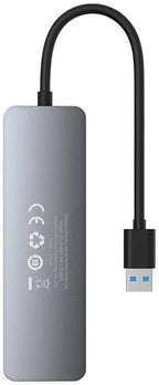 Hub USB Baseus 4 em 1 Hub UltraJoy Lite USB-A para USB 3.0 15cm (Cinza)