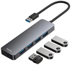 Hub USB Baseus 4 em 1 Hub UltraJoy Lite USB-A para USB 3.0 15cm (Cinza)