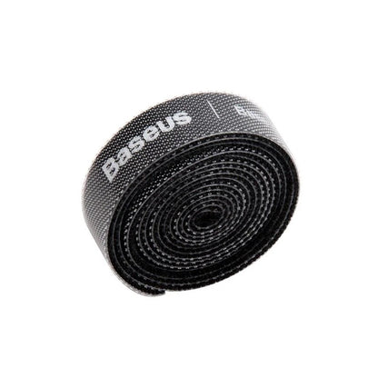 Velcro Baseus Colourful Circle Velcro Strap 1M Black