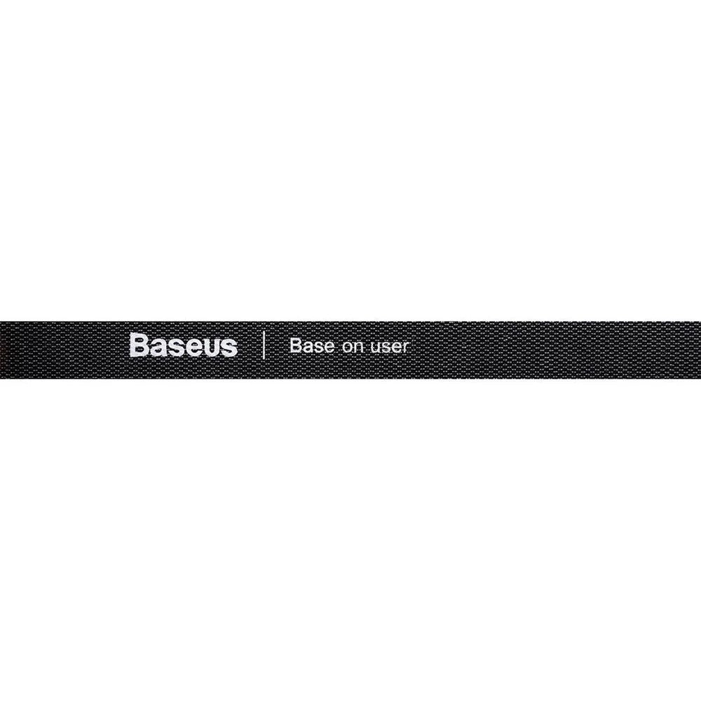 Velcro Baseus Colourful Circle Velcro Strap 1M Black