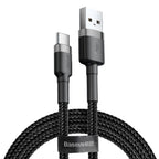 Cabo Baseus Cafule Tipo-C - Usb 2M Cinza/Preto