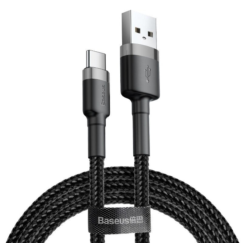 Cabo Baseus Cafule Tipo-C - Usb 2M Cinza/Preto