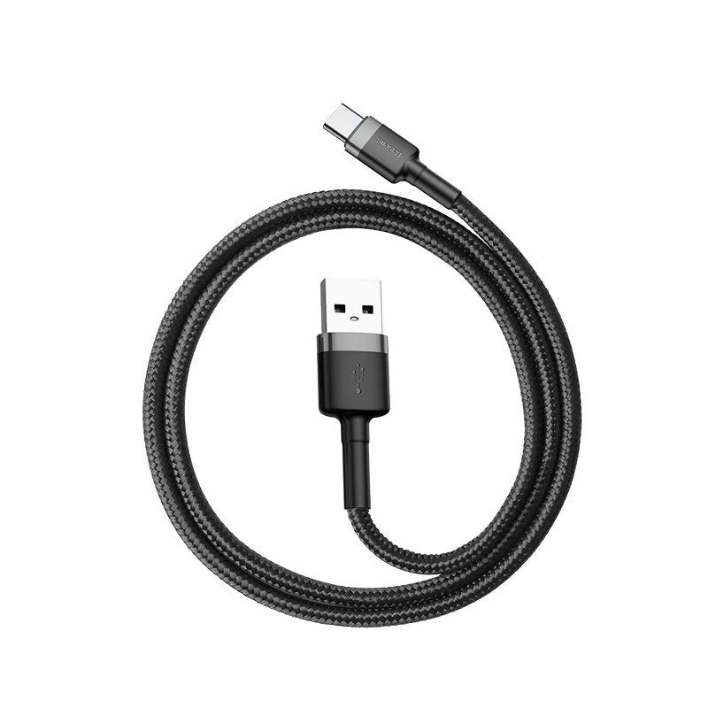 Cabo Baseus Cafule Tipo-C - Usb 2M Cinza/Preto