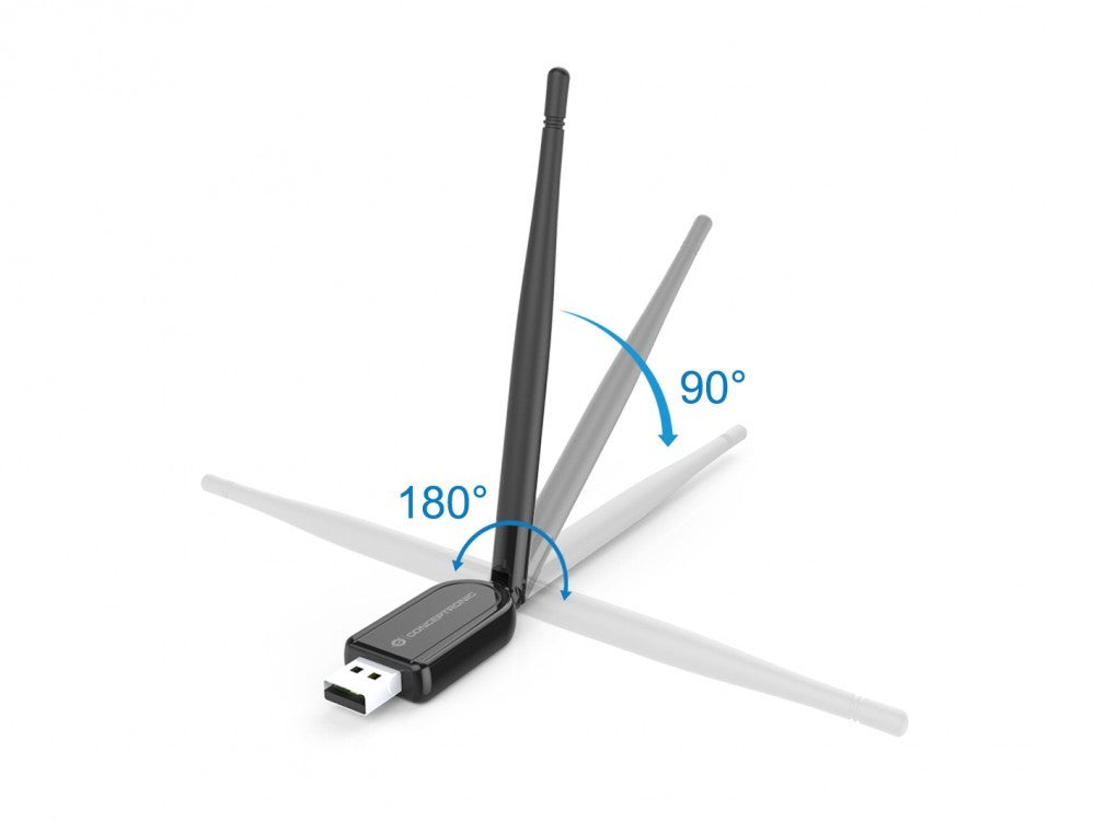 Conceptronic Abby Adaptador Longo alcance Bluetooth 5.1 USB c/ Antena Externa