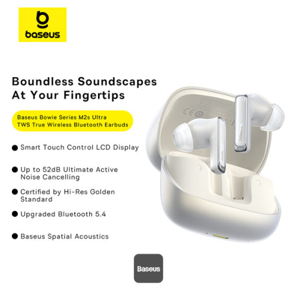 Auriculares Os Baseus Bowie M2S Ultra True Wireless Earphones Moon White