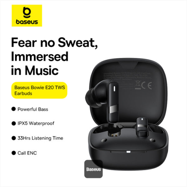 Baseus Auriculares Bowie E20 Wireless Preto