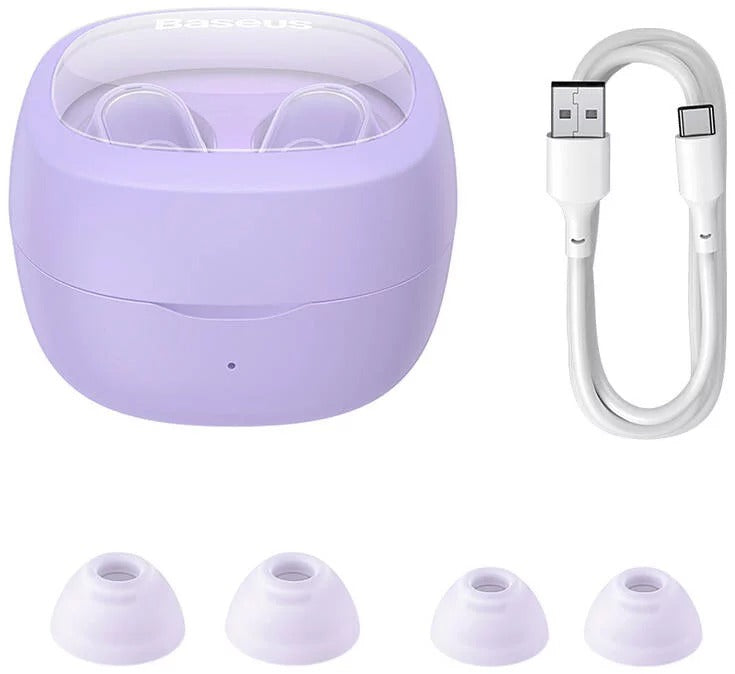 Auriculares Baseus s/fios Bowie WM02 TWS, Bluetooth 5.0 (Roxo)