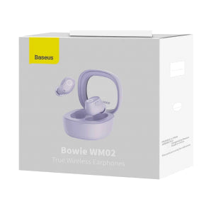 Baseus Auriculares Wireless Bowie WM02 TWS, Bluetooth 5.0 Violeta