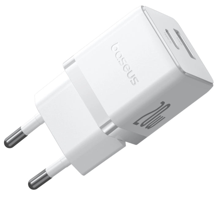 Baseus Carregador Palm Fast Charger C+U 20W Eu Moon White