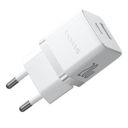 Carregador Palm Fast Charger C+U 20W Eu Moon White (With BASEUS Mini White Cable Usb-C To Usb