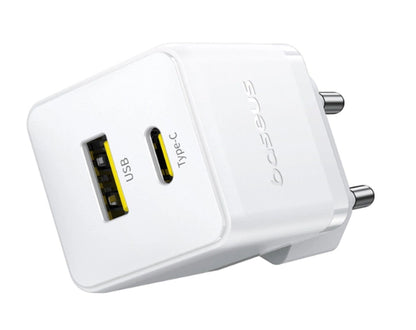 Baseus Carregador Palm Fast Charger C+U 30W Eu Moon White