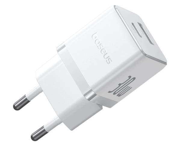Baseus Carregador Palm Fast Charger C+U 30W Eu Moon White
