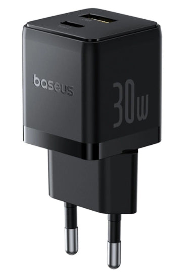 Baseus Carregador Palm Fast Charger C+U 30W Eu Cluster Black