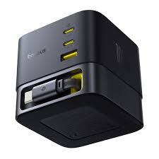 Carregador Os-Baseus Super Gan Desktop Charger With Retractable Cable 3C+U 100W Eu Cosmic Black
