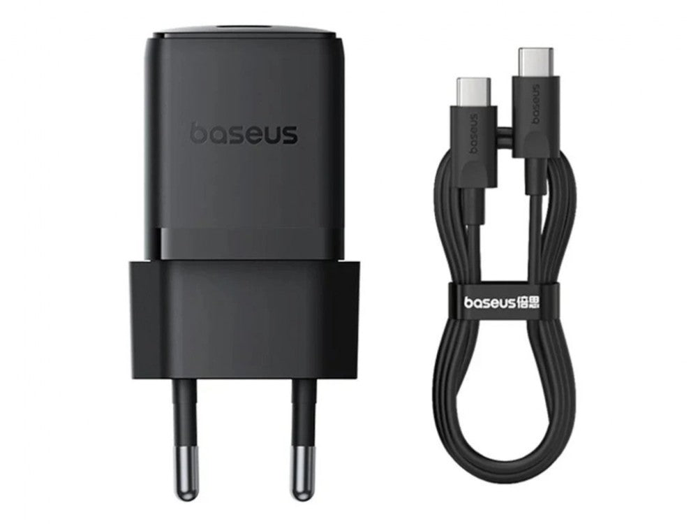 Carregador Palm Fast Charger 1C 30W Eu Cluster Black(With: BASEUS Mini White Cable Type-C