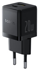 Baseus Carregador Palm Fast Charger C+U 20W Eu Cluster Black