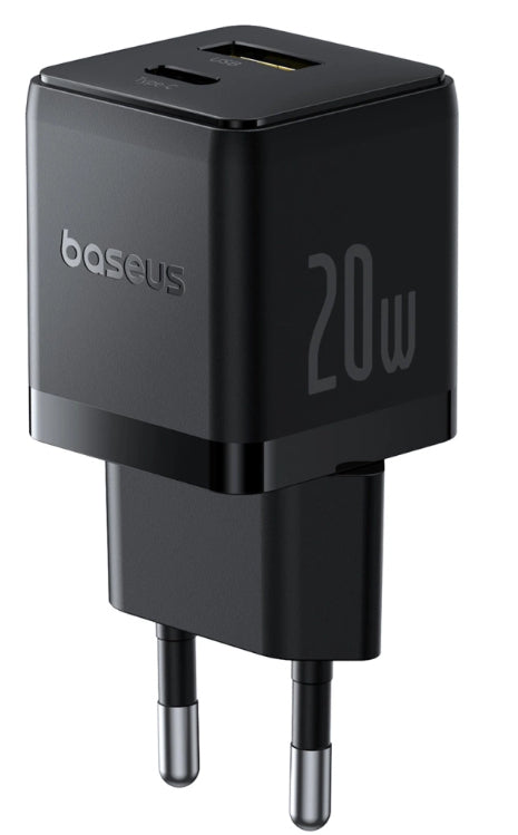 Baseus Carregador Palm Fast Charger C+U 20W Eu Cluster Black