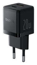 Carregador Palm Fast Charger C+U 20W Eu Cluster Black (With BASEUS Mini White Cable Usb-C To