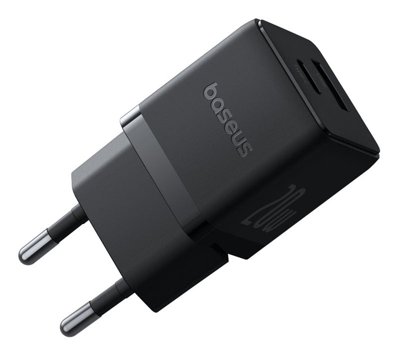 Carregador Palm Fast Charger C+U 20W Eu Cluster Black (With BASEUS Mini White Cable Usb-C To